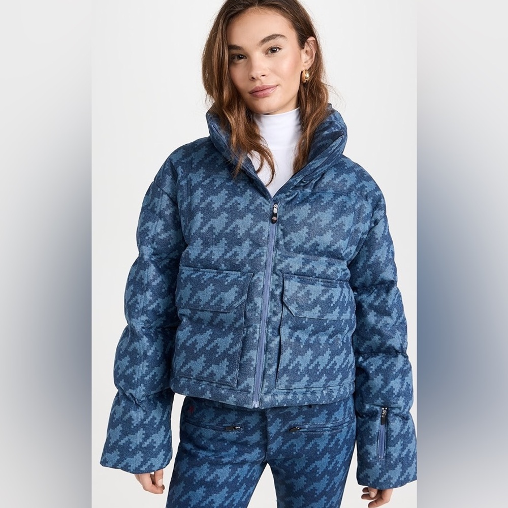Perfect Moment Navy Houndstooth Ski Jacket